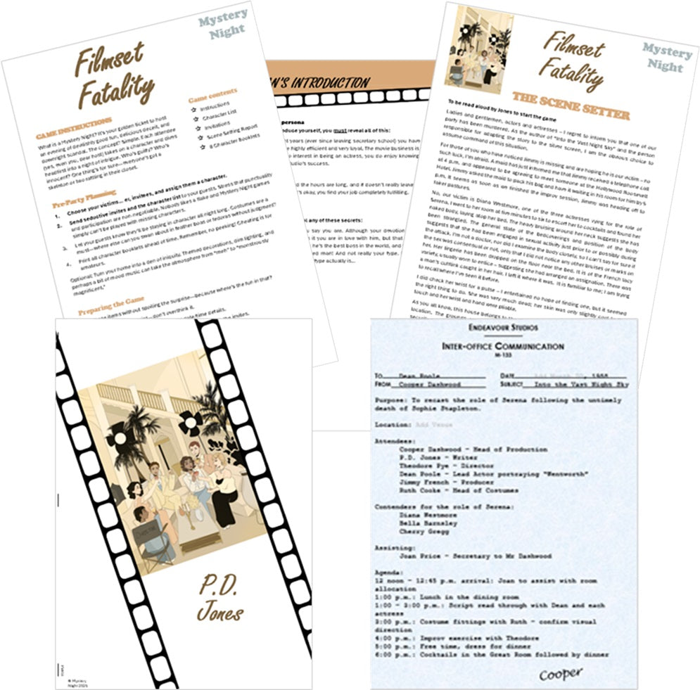 Filmset Fatality Murder Mystery Game