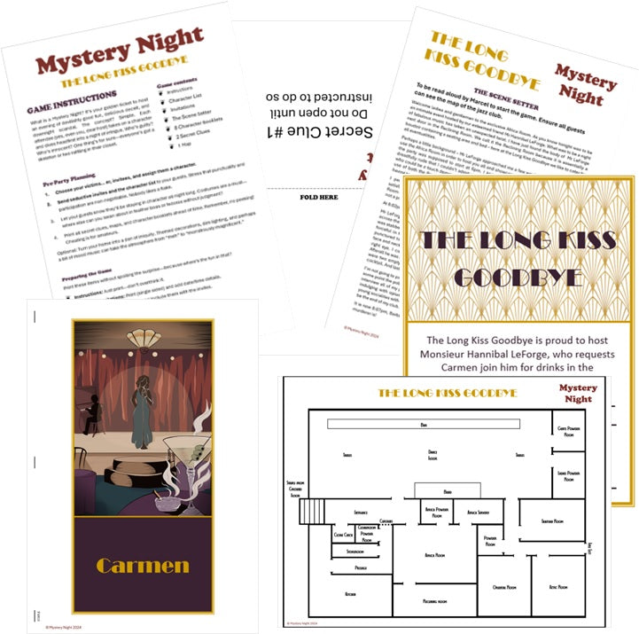 The Long Kiss Goodbye Murder Mystery Game
